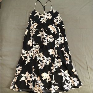 Banana Republic Black and White Floral Midi Dress